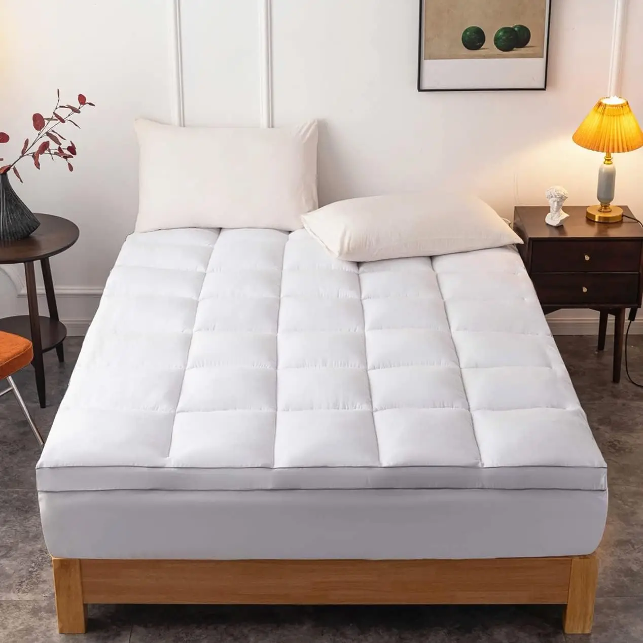 Waterproof Microfiber Latex Pocket Spring Mattress Pads Toppers For Hotel