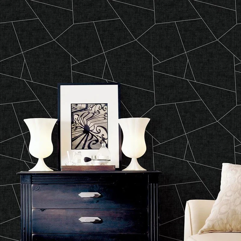 Modern 3D Wallpaper Simple Geometric Lines  Home Decor Wallpaper Waterproof Design PVC Abstract Vinyl Wallpaper