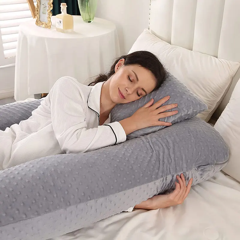 Full Body Comfortable Soft U Shaped Maternity velvet pregnancy pillow For Sleeping