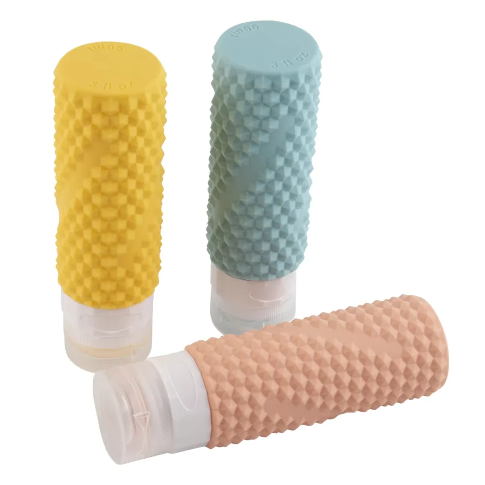 Sinodiving Silicone Travel Bottles Squeezable Refillable Toiletries Containers Travel Cosmetic Tube for Shampoo Lotion Soap