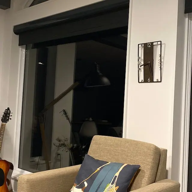 Square Wooden Wall Clocks with Silent Quartz Movement, Rustic Country Village Walnut Clocks