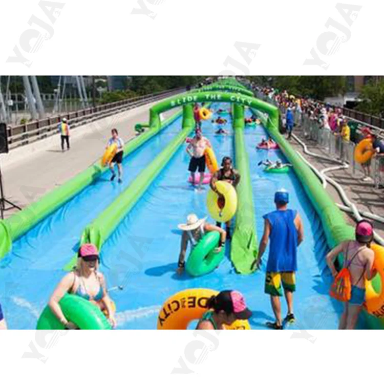 Inflatable Water Slide Combo, Pools & Long Slide & Water Slide with Air Blower Inflatable Waterslide for Backyard