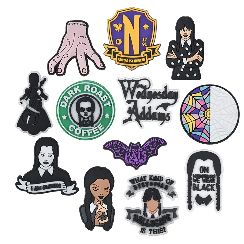 Кулоны для обуви в среду adдамс, кулоны в виде крокса для семьи Адамс, оптовая продажа, кулоны в среду, кулоны для крокса