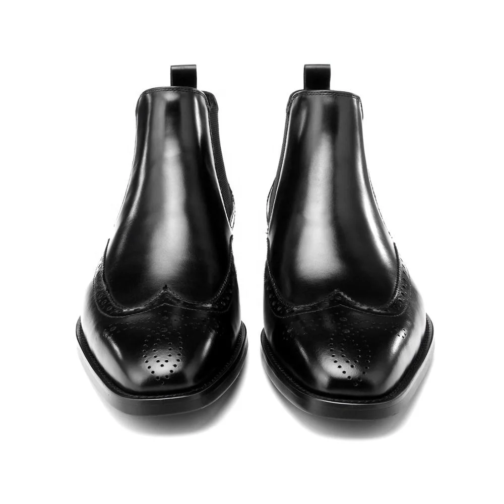 2020 Fashion Handmade Ankle Boots Manufacturer Men Genuine Leather Shoes Oxford Brogue Boots