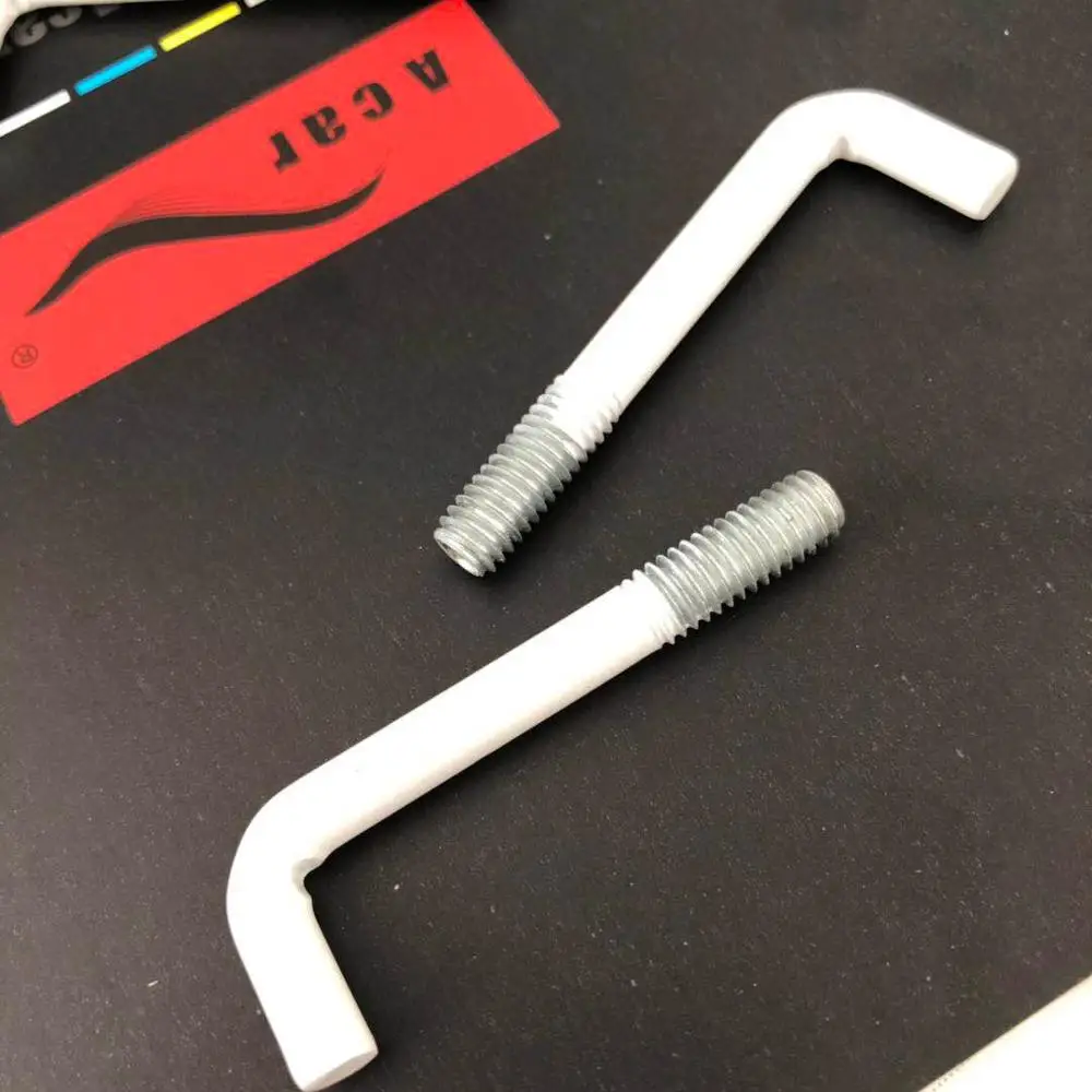 
screw hook square bend white lacquered epoxy 