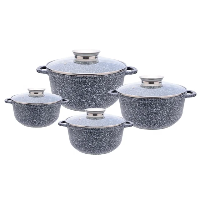 8pcs aluminum induction non stick cookware sets/cooking pots with Aroma knob in poland market