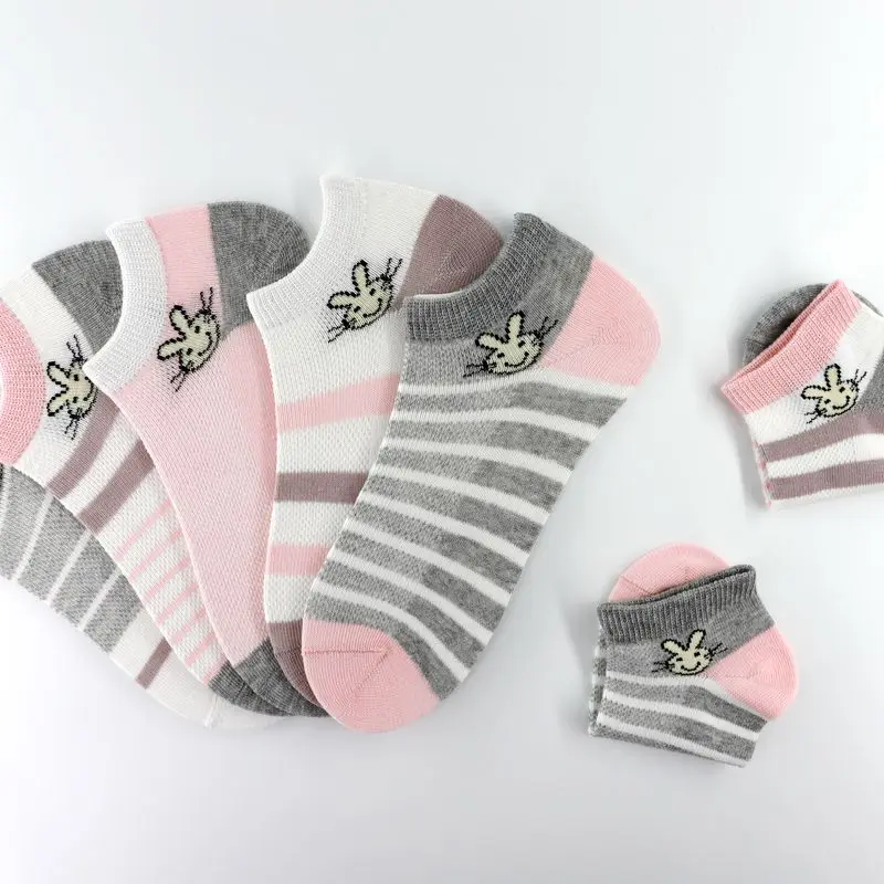 
100% Cotton Classical Cute Animal Rabbit Bunny Cartoon Stripes Design Children Socks Kids Girls Socks 