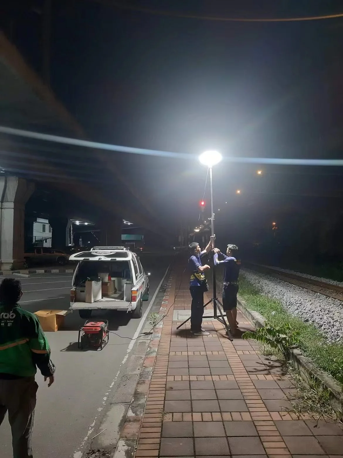 New 300W night time led Portable Tripod Work Light tower remote area lighting for Construction site emergency