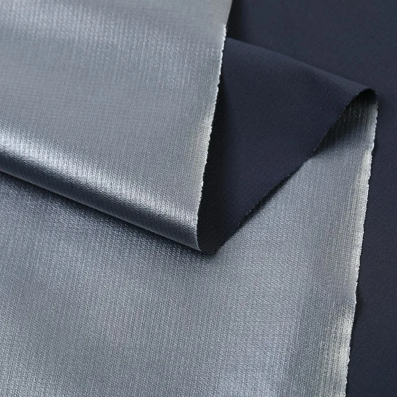 50D 0.15 Plaid POLY PONGEE Fabric Film waterproof and breathable down jacket ski suit pongee fabric