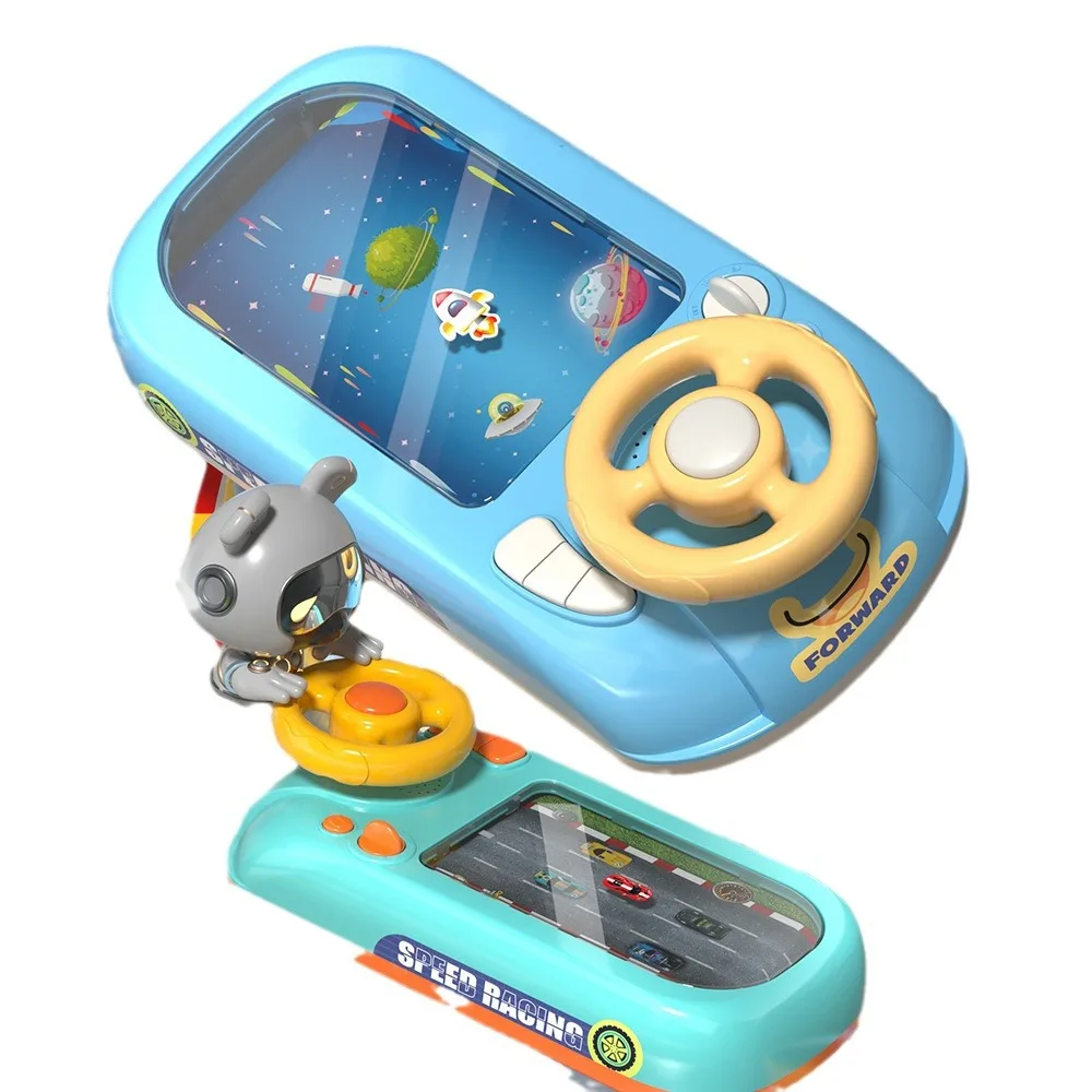 Baby racing spaceship adventure simulation steering wheel driving car games educational electric new toys for kids