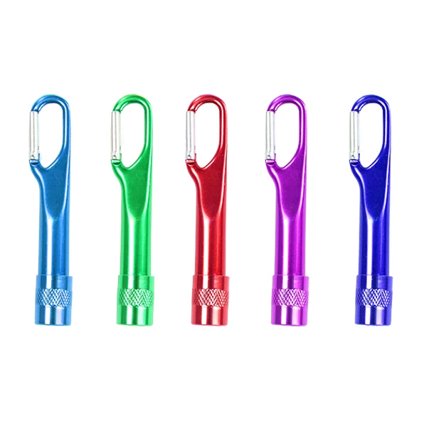 Promotional Gifts Portable Outdoor Hiking EDC Key Chain Aluminum Alloy Mini Led Flashlight Keychain with Carabiner Hook