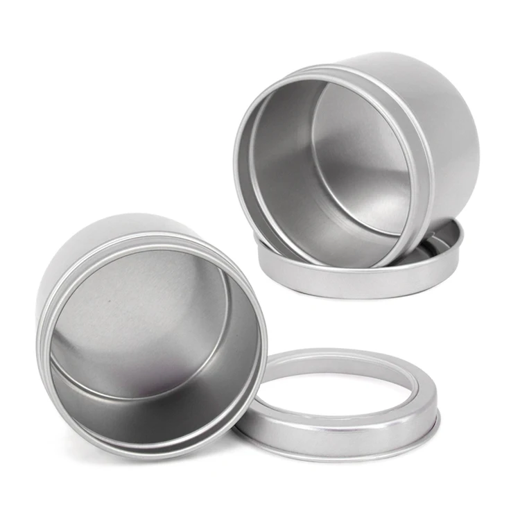 Wholesale round tea box round gift tin box aluminum candle tin containers 15ml 30ml 50ml 60ml 100ml 120ml 150ml Aluminum Jar Tin