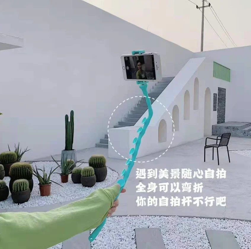 hot multifunction cute worm lazy holder 360 degree rotating suction cup mobile phone holder Folding phone bracket