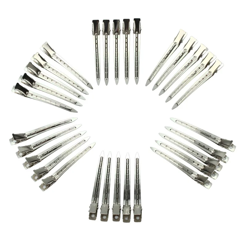 Hair Salon Bride Shape 9cm 8-hole Hairdressing Clip Metal Duckbill Clips Hairstyle Electroplated Pointed Clips