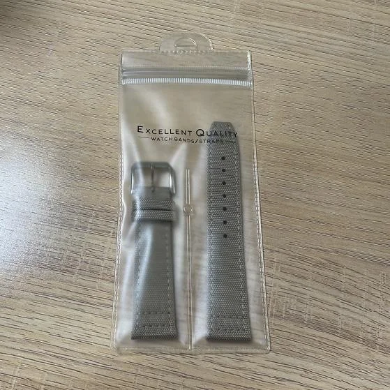 JUELONG Custom Logo Printing Size Matte PVC Zipper Bag Clear Plastic Packaging Bag for Watch Strap Ziplock Pouch