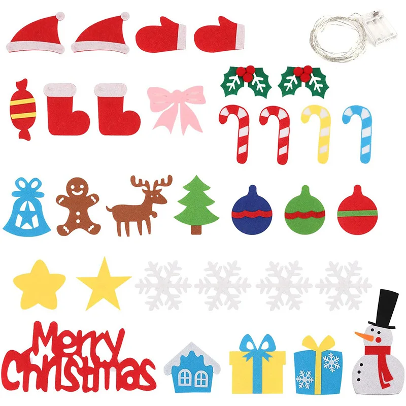 2024 High Quality Felt Christmas Tree  DIY Custom New Year Decoration Kids and Toddlers Door Wall Hanging Decorations