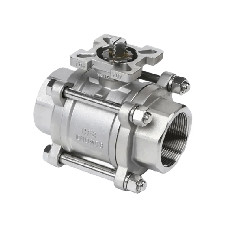 Factory Directly Sales SS 304 Valve Thread NPT 3PCS Platform Ball valve For Oil Water Gas