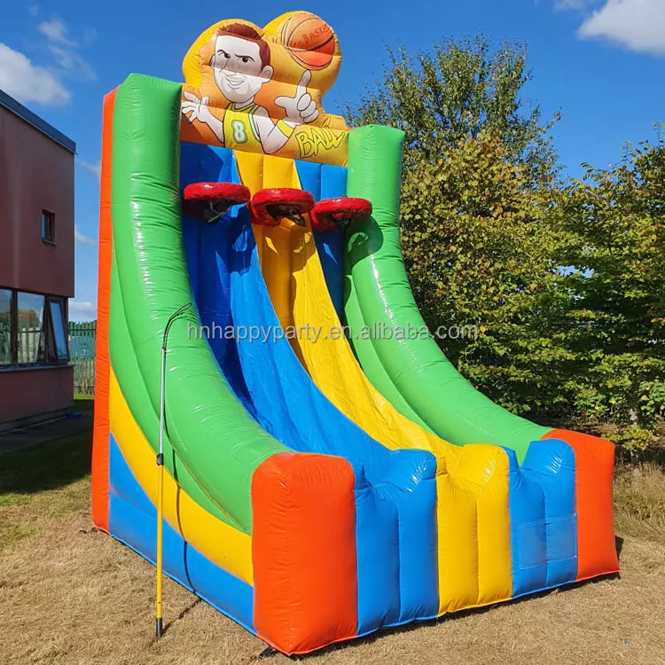 Customized interactive game inflatable basketball shootout with air blower