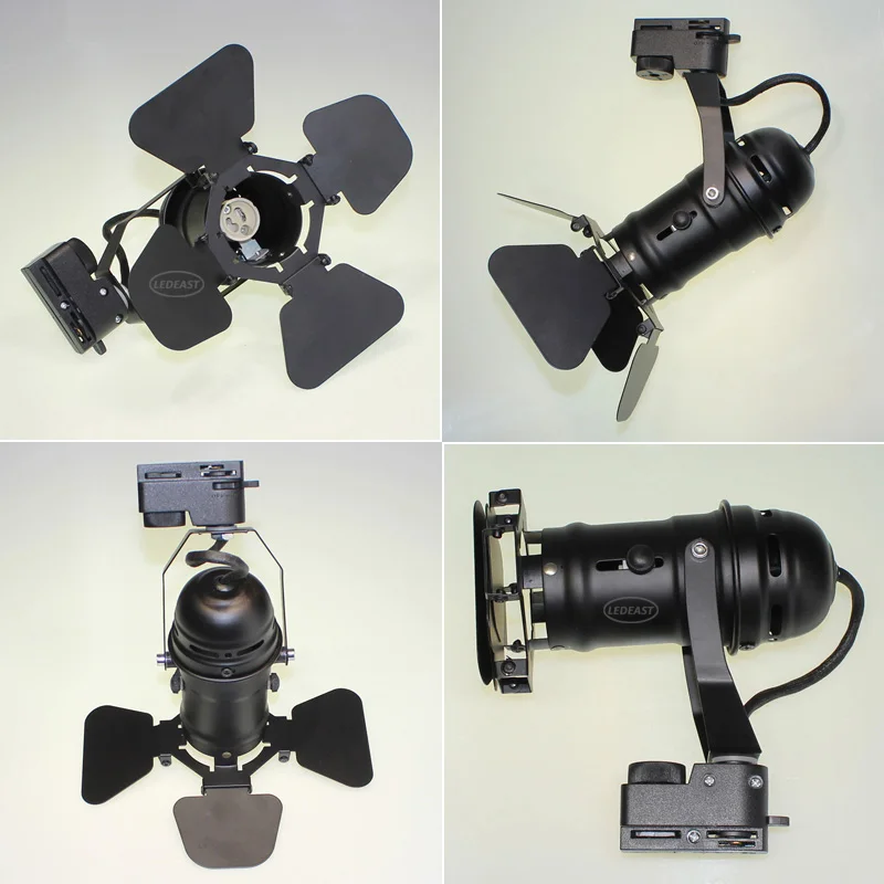 LEDEAST TGU41 2 3 4 wire MR16 GU5.3 Socket Small Barn Door Track Light Lamp Holder  GU10 Spot Light Fixture