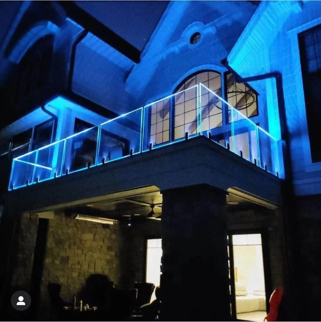 ZD Exterior Solar Light Balcony Glass Spigot Safe Patio Roof for Led Railing Project