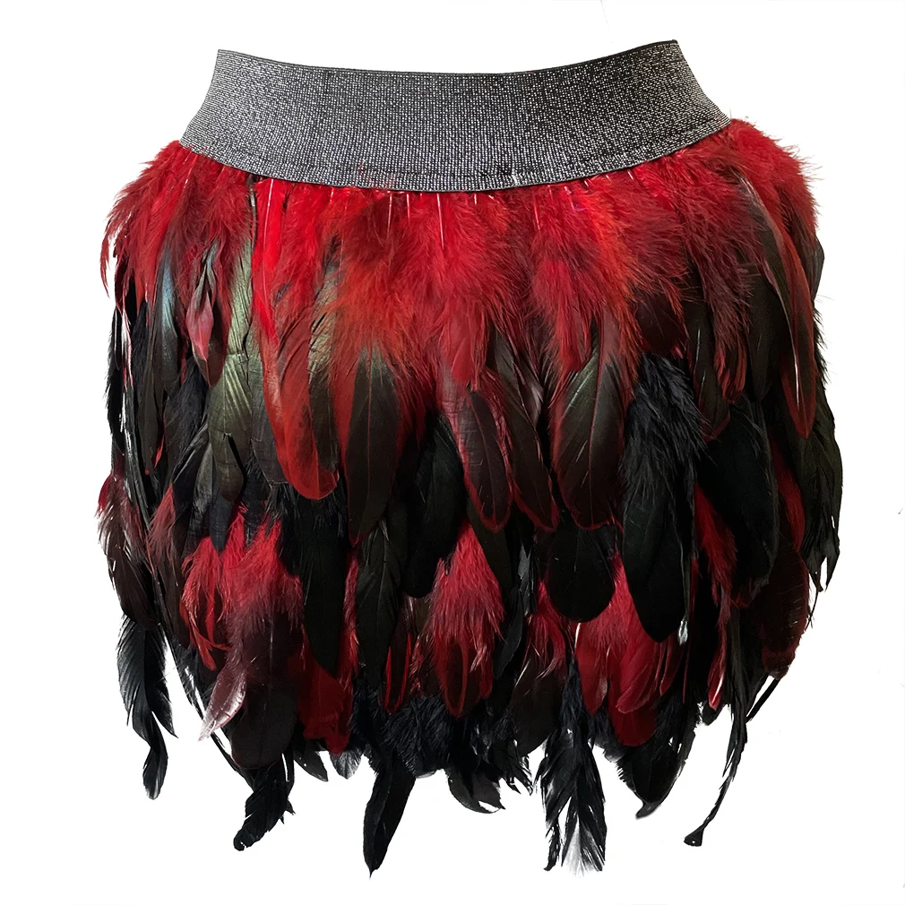 Sexy feather Pole Dancing Clothing Ladies stripper outfits dancewear exotic feather skirt