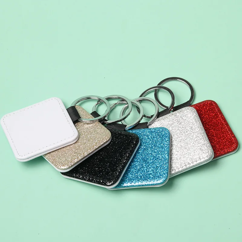 Luxury PU Leather Thermal Transfer Blank Leather Keychain for Personalized Engraving