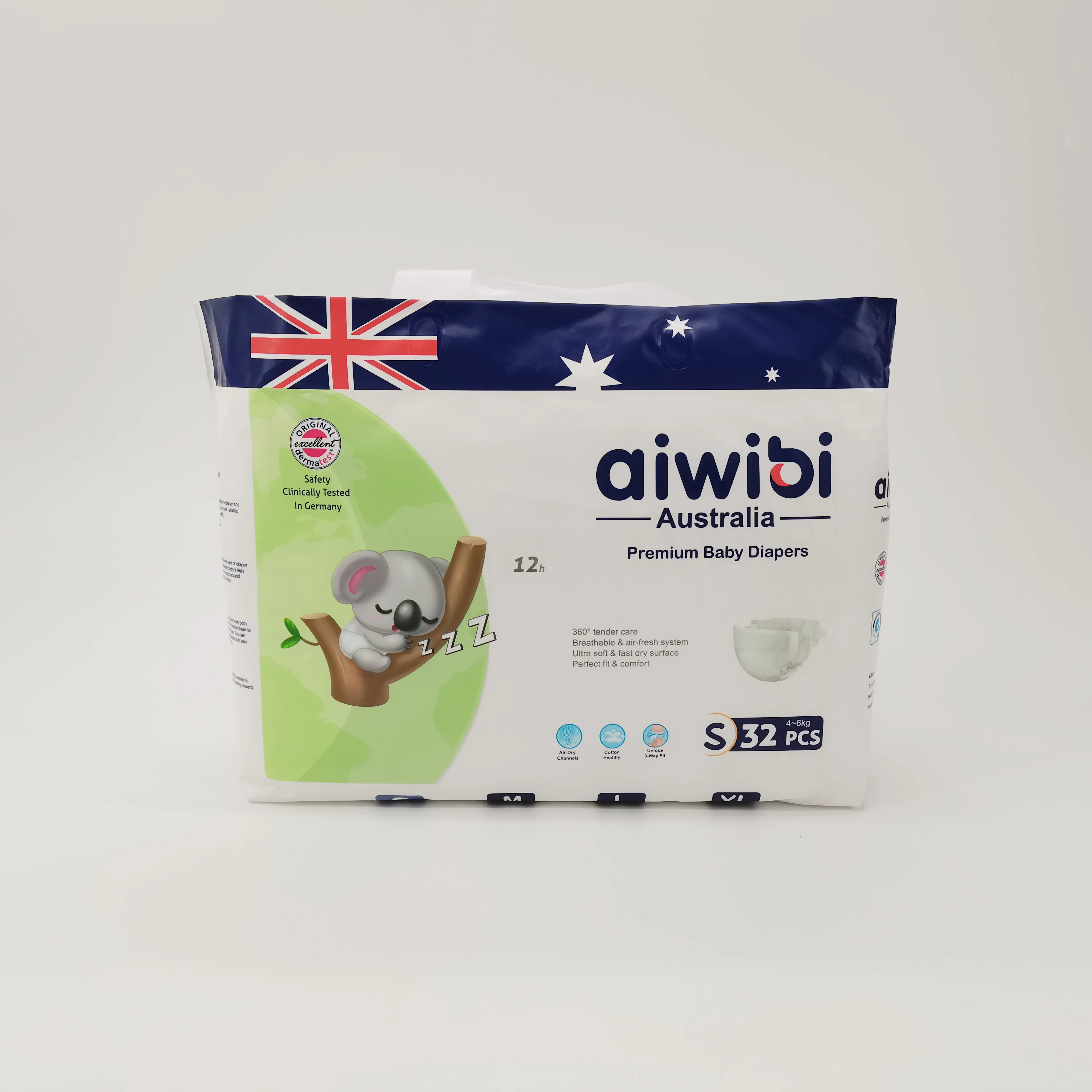 Aiwibi disposable baby diapers a grade good pampering baby nappies soft cotton diapers manufacturer in China low MOQ