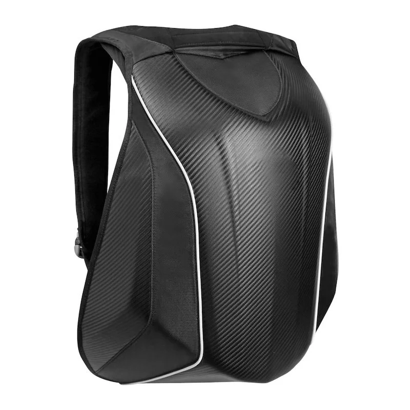 Black carbon fiber hard turtle shell motorcycle backpack motor laptop bag