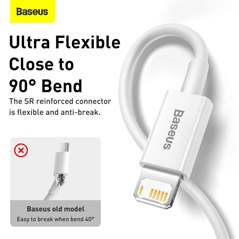 High quality OEM ODM High speed  Fast Charging Data Cable USB to iP 2.4A fast charging usb c cable for baseus