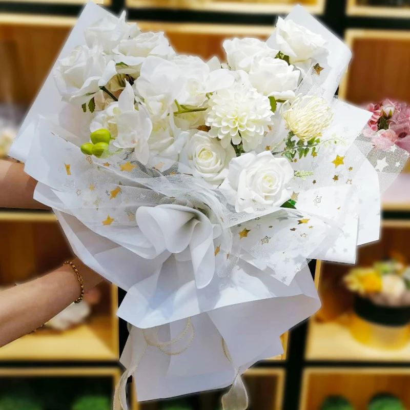 Star mesh Korean bronzing bouquet of flowers packaging florist materials flowers packaging materials