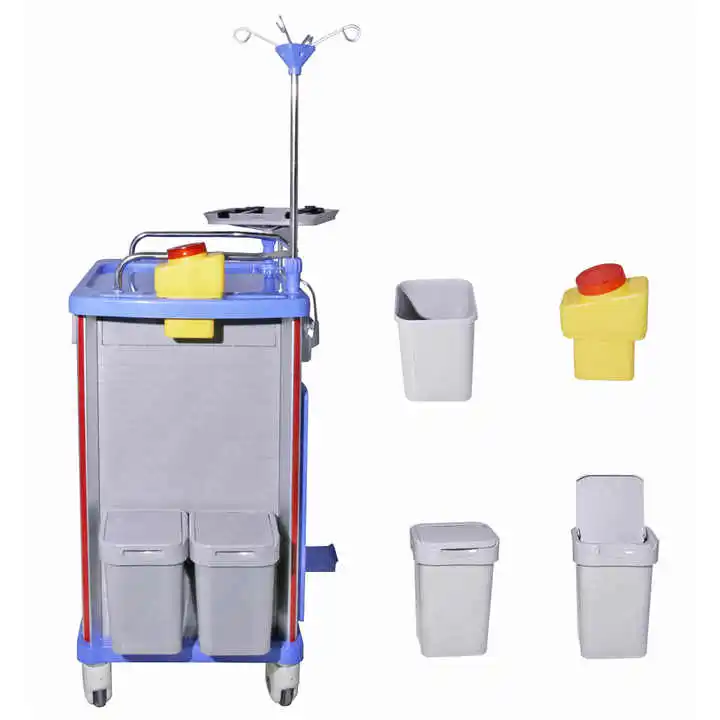 Cheap Price ABS Medical Equipment Emergency Trolley with 5 Drawers