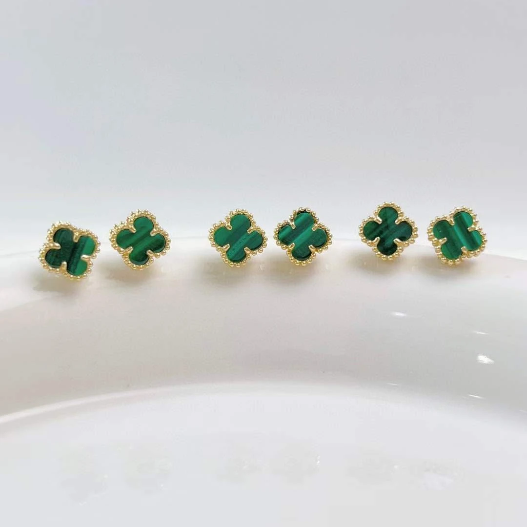 Lerca New Arrival 7MM Clover Earring AU750 18K Real Yellow Gold Earring Popular Hot Selling Earrings Fine Jewelry Women Gift