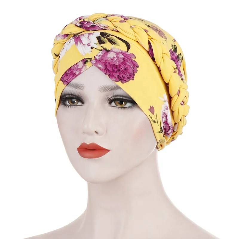 
Indian Arabian Muslim Braid Hat Women Print Hats 