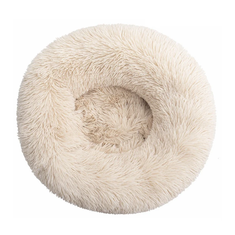 
New design soft plush quick detachable pet cushion round dog bed 