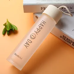 Factory custom wholesale fashionable empty double walled high borosilicate frosted clear glass water bottle nice