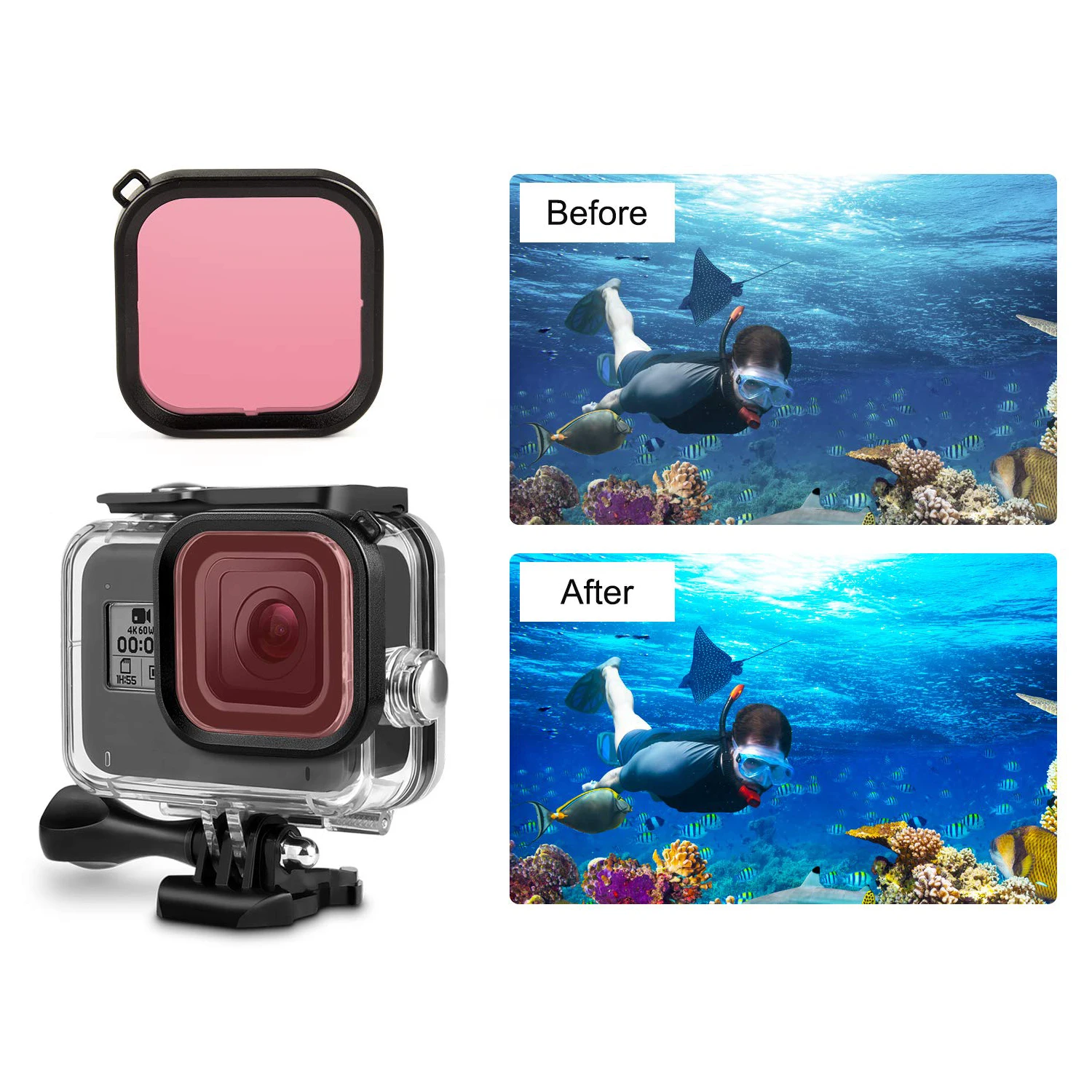 Профессия ND глубокая вода фильтр для камеры Gopro Hero