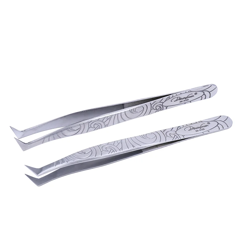pro mega volume luxury eyelash extension stainless steel tweezers custom  private packaging
