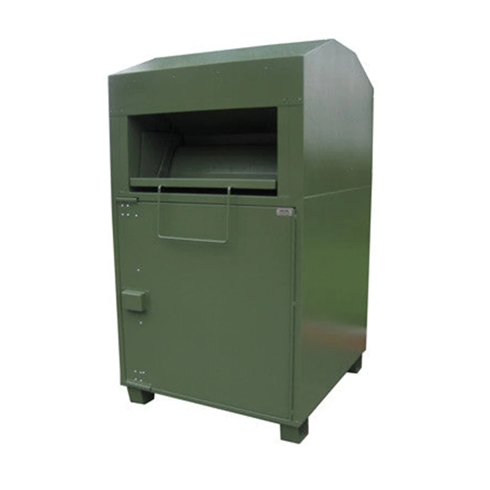 Customized High Quality Large Volume Clothing Waste Bins Recycling Box 	Rolling Chute Donation Bins