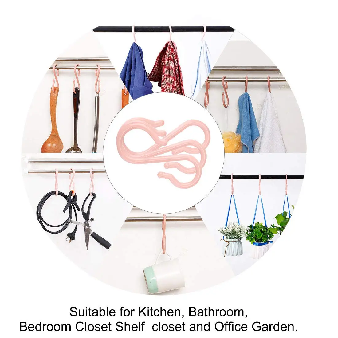 Multifunctional Eco Friendly Plastic S Hook Plant Pots Hanger for Clothes Shoes Kitchen Toys Travel Camping Tent Accessories