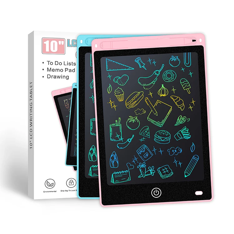 Wholesale 2 Pack 10 Inch Toddler Graffiti Tablet Pad Toys Waterproof Children Electronic Lcd Writing Tablet for Kids
