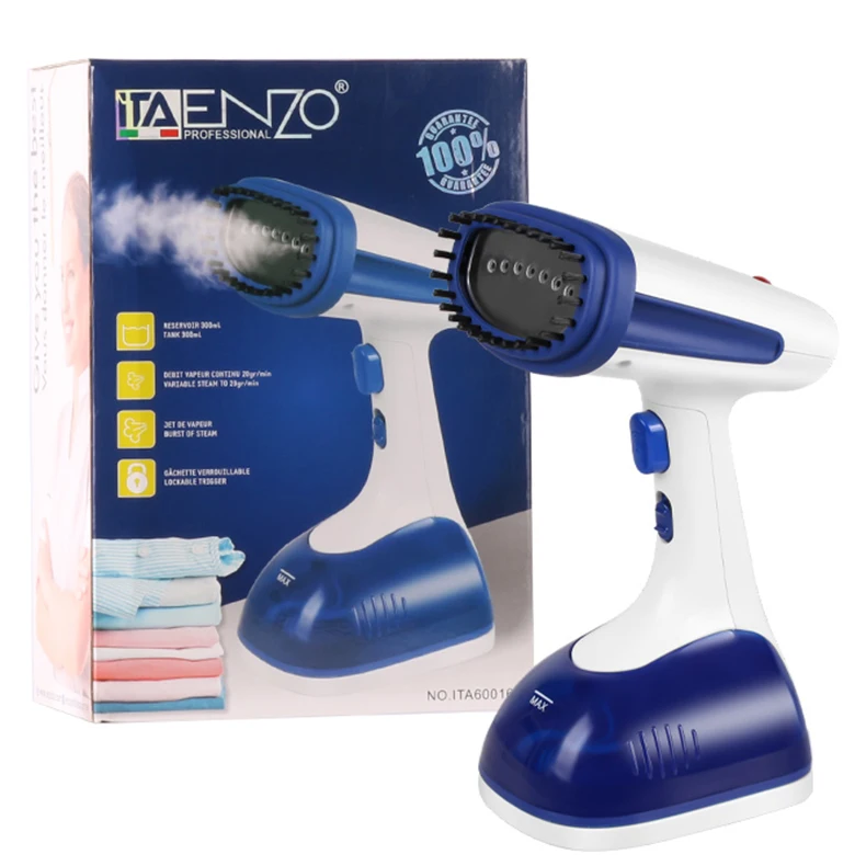 ENZO Electric Detachable Water Tank Fast Heat up Fabric Wrinkle Remover Travel Ironing Clothes Portable Handheld Garment Steamer