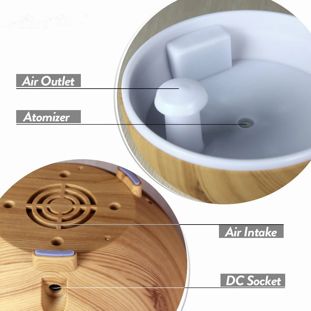 Aromacare ABS PP древесины увлажнитель воды масло распределитель зеленый дом
