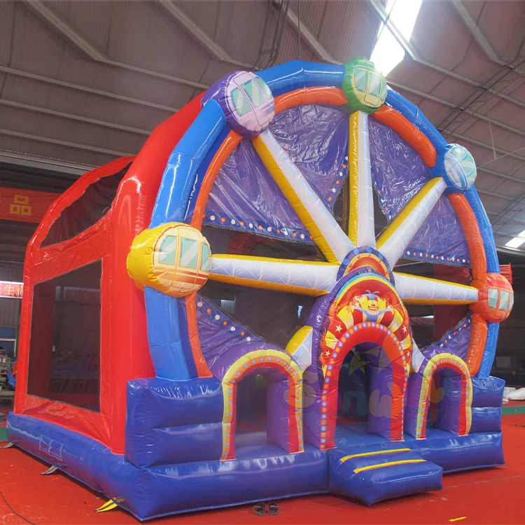 Commercial Inflatable Ferris Wheel bouncer water slide combo Sky Wheel Bounce House with Slide