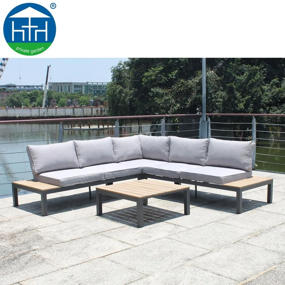 Luxury outdoor sofa set aluminium lounge garden sofa with Cushion and Coffee Table Patio outdoor sofa