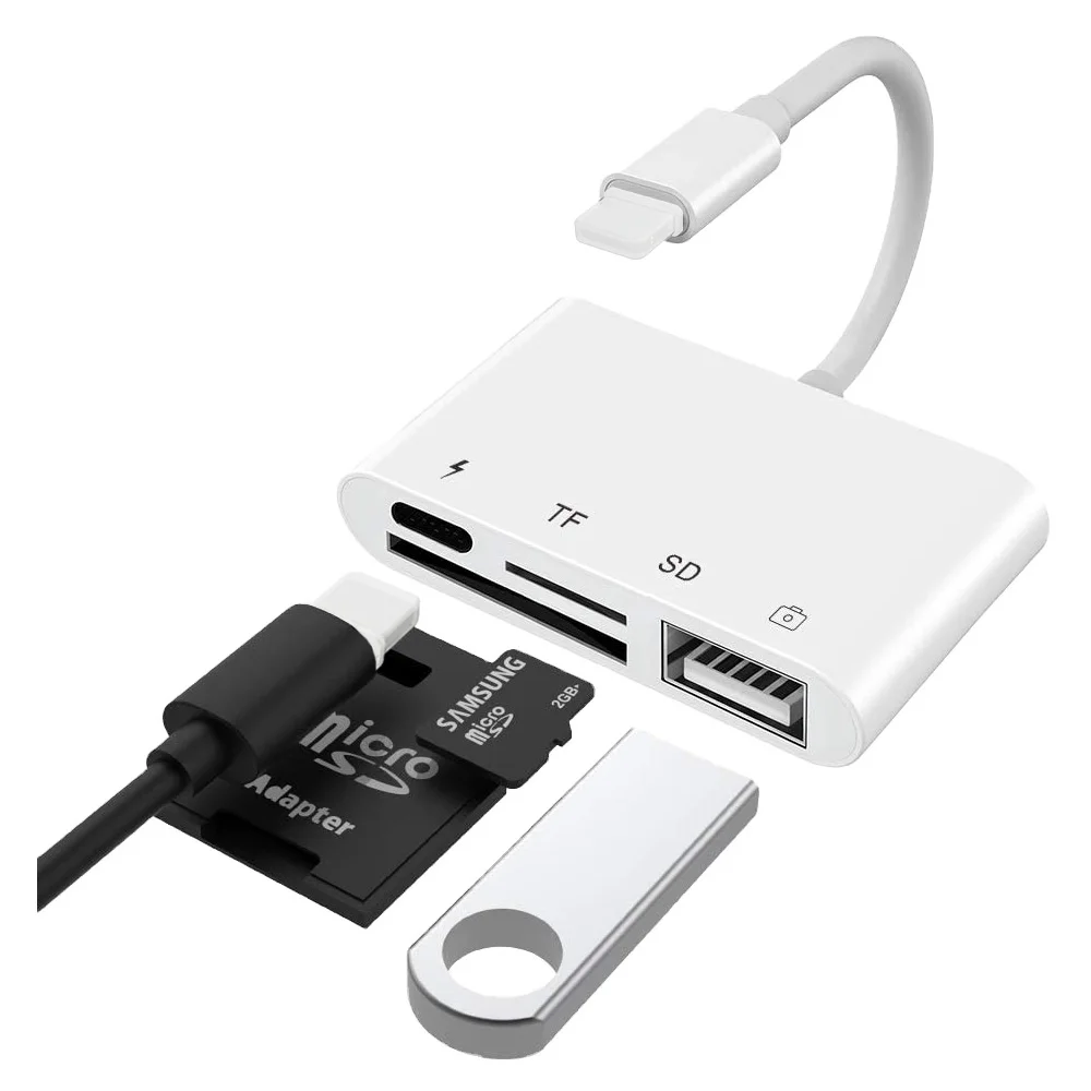 For iPhone USB OTG Adapter TF/SD Camera Card Reader Connector Lighting OTG Adaptor Cable Adapter for iPhone iPad
