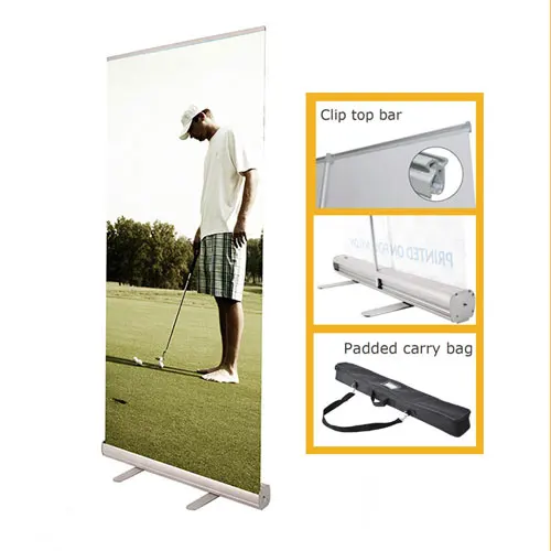China factory 85*200cm portable single-sided fabric printing pull up retractable roll up standee graphic banner stand