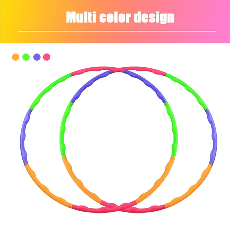 High quality Detachable Slimming Hula Circle Adjustable Hula Ring Colorful Weighted Hoola Hoop Gym Fitness Equipment