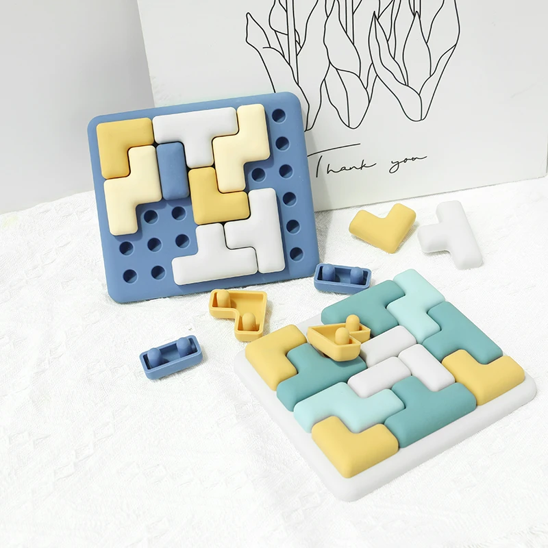PAISEN Silicone Sensory Toys Stem Pentomino Puzzle Brain Teaser Game Puzzle Educational Toys for Adults Teens Kids Toddler Baby