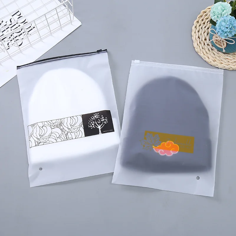 Custom Printed Logo Clear Clothing Zipper Bags Clothing Transparent Zipper Bag Plastic Apparel Zip Slider Ldpe Bag With Logo