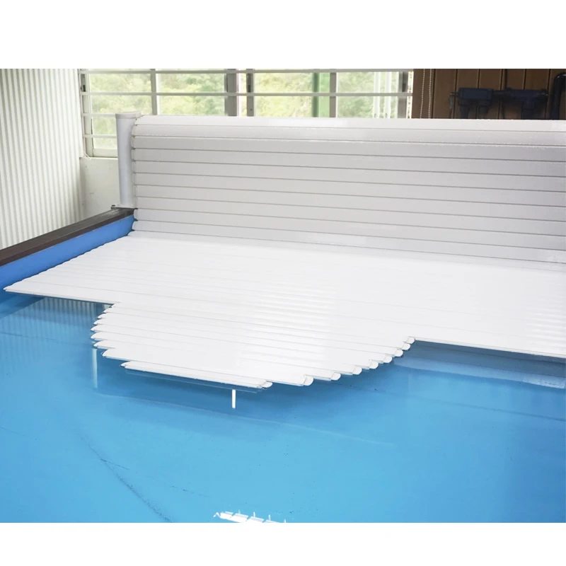 POOLMAX Professional custom size waterproof foldable swimming pool safety automatic cover pvc slats high quality